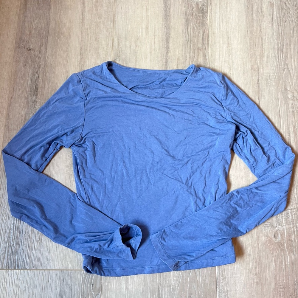 Long Sleeve Blue Top